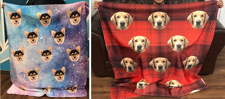 Blanket with my discount face on it