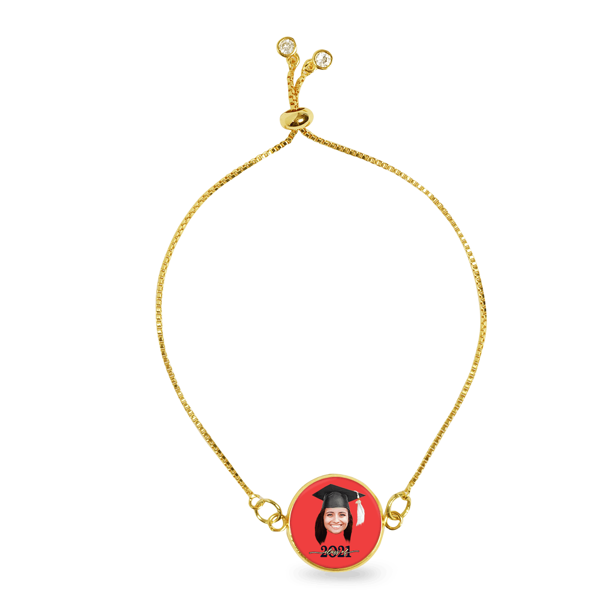 Slider Bracelet - Gold - Class of 2021 - Red